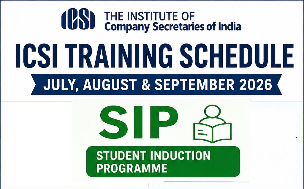 ICSI SIP Schedule July August September 2026